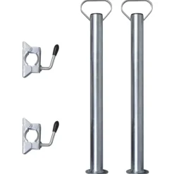2 Abstellstützen mit 2 Klemmhaltern für 48 mm Stützrad