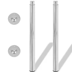 2 x Teleskopfuß Tischfuß Stützfuß Tischbein Chrom 710 mm-1100 mm
