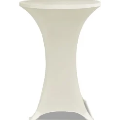 2 x Tischhusse für Stehtisch Stretchhusse Ø60 cm cremefarben