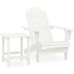 vidaXL Adirondack-Gartenstuhl mit Tisch Massivholz Tanne Weiß