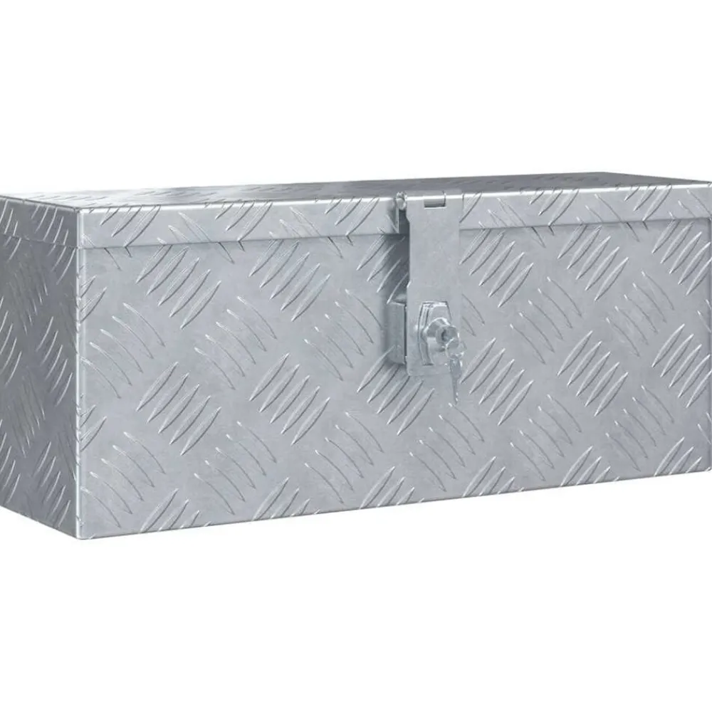 vidaXL Aluminiumkiste 48,5 x 14 x 20 cm n Silber Hot