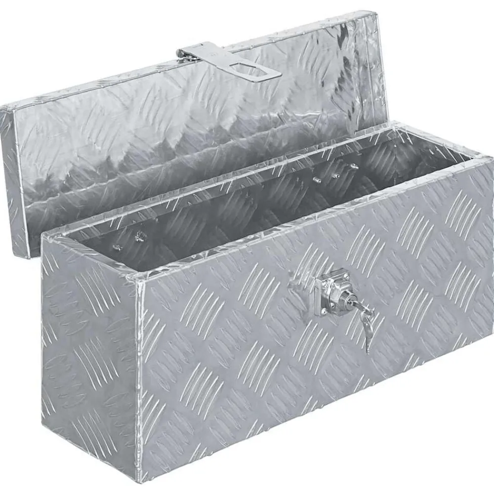 vidaXL Aluminiumkiste 48,5 x 14 x 20 cm n Silber Hot