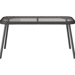 vidaXL Couchtisch Schwarz 90 x 45 x 43 cm Poly-Rattan