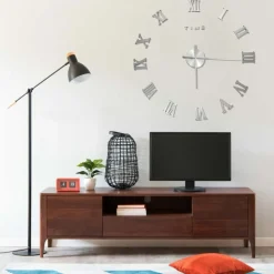 vidaXL 3D-Wanduhr Modernes Design Silbern 100 cm XXL