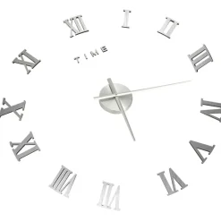 vidaXL 3D-Wanduhr Modernes Design Silbern 100 cm XXL