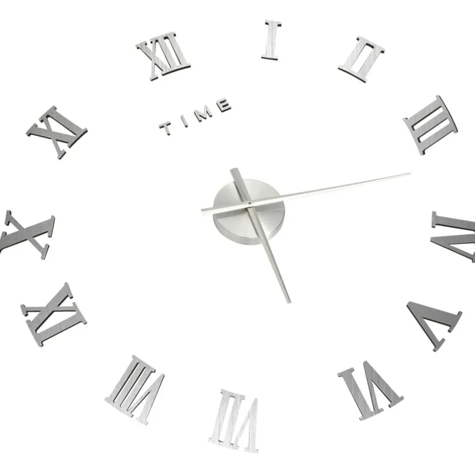 vidaXL 3D-Wanduhr Modernes Design Silbern 100 cm XXL