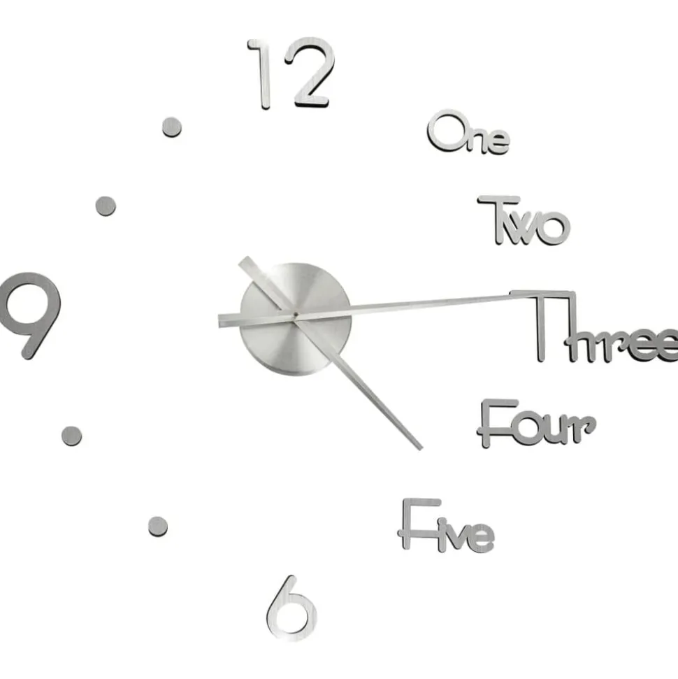 vidaXL 3D-Wanduhr Modernes Design Silbern 100 cm XXL