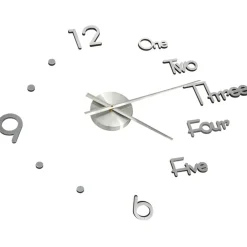 vidaXL 3D-Wanduhr Modernes Design Silbern 100 cm XXL