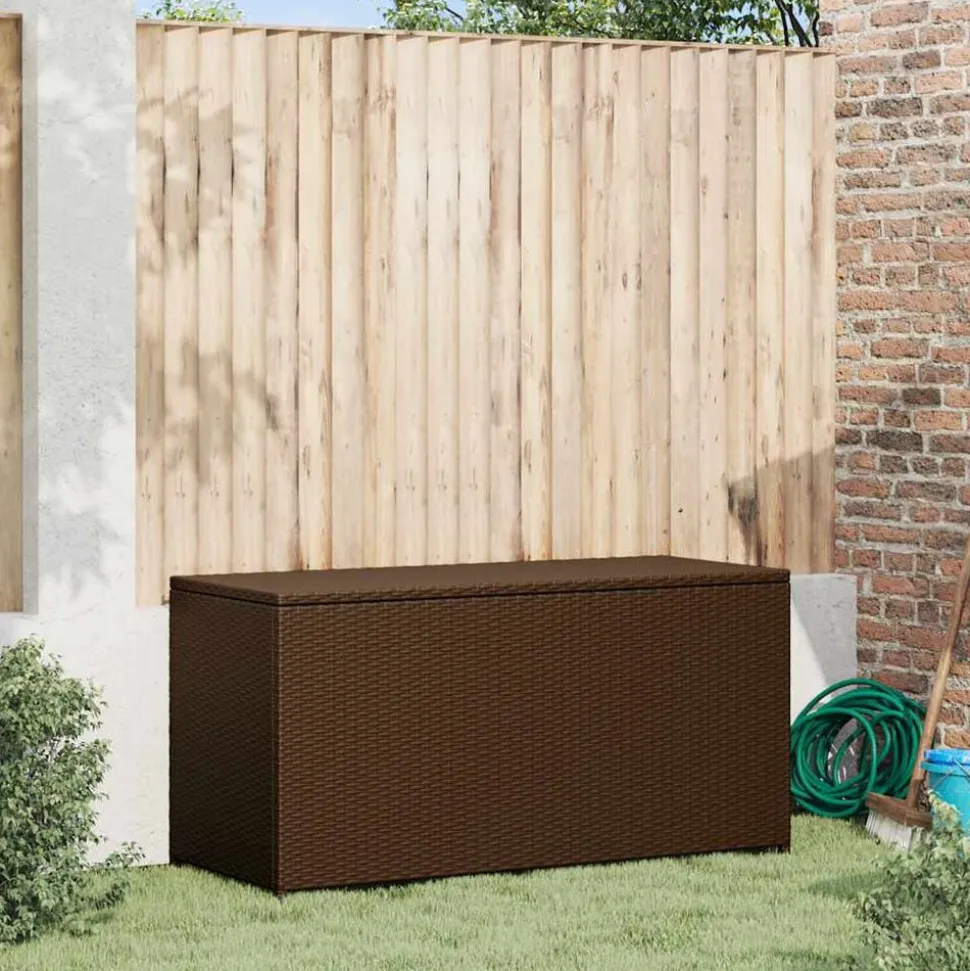 vidaXL Garten-Auflagenbox Braun 120x50x60 cm Poly Rattan