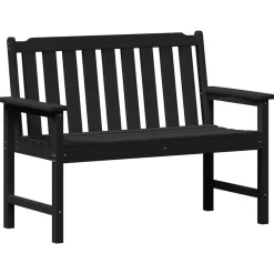 vidaXL Gartenbank Schwarz 120 x 59 x 88 cm HDPE