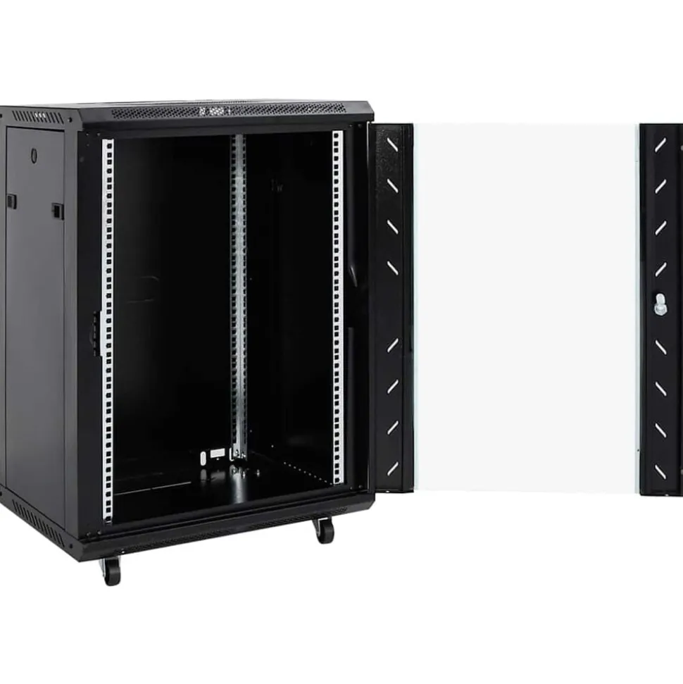 vidaXL 15HE Netzwerkschrank mit Schwenkfüßen 19" IP20 60x45x86 cm