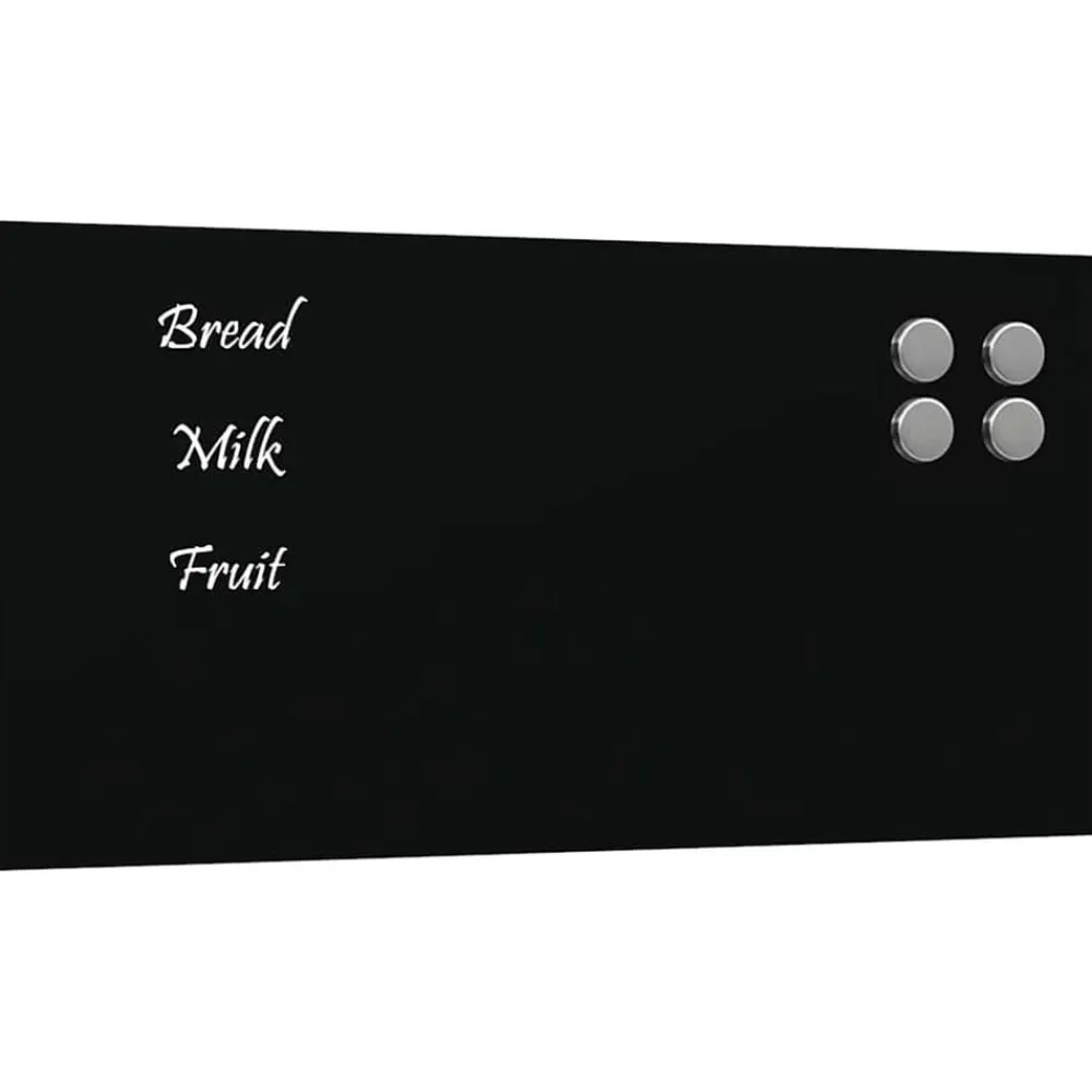 vidaXL Magnettafel Wandmontage 40x20 cm Hartglas Schwarz Outlet