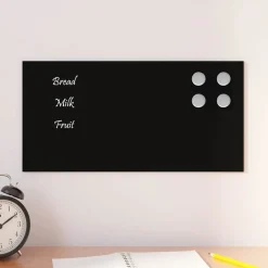 vidaXL Magnettafel Wandmontage 40x20 cm Hartglas Schwarz Outlet