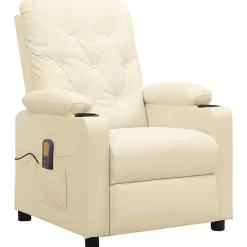 vidaXL Massagesessel Creme Kunstleder