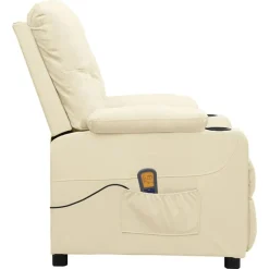 vidaXL Massagesessel Creme Kunstleder