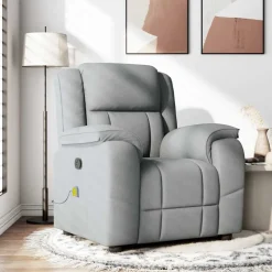 vidaXL Massagesessel Hellgrau Stoff