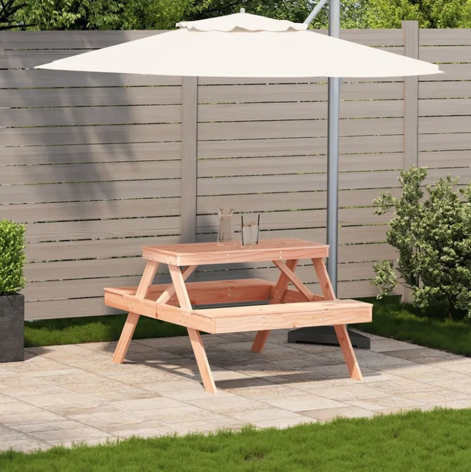 vidaXL Picknicktisch 105x134x75 cm Massivholz Douglasie