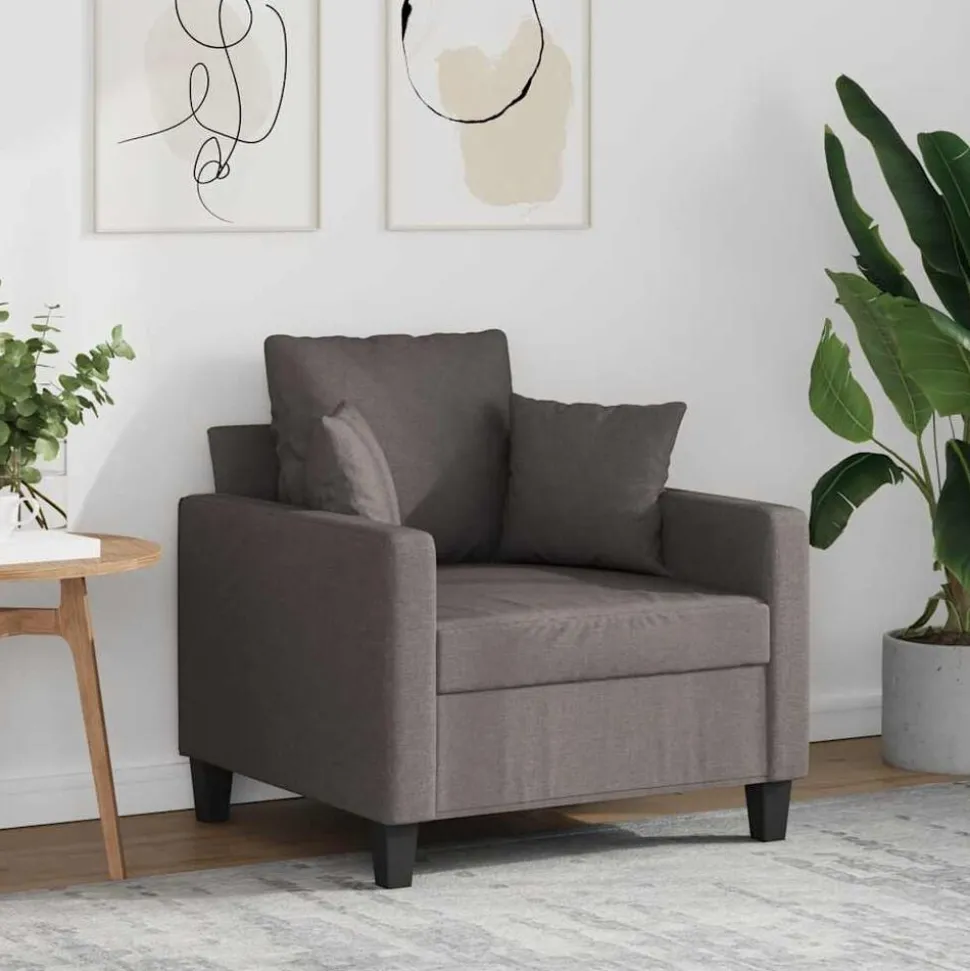 vidaXL Sessel Taupe 60 cm Stoff