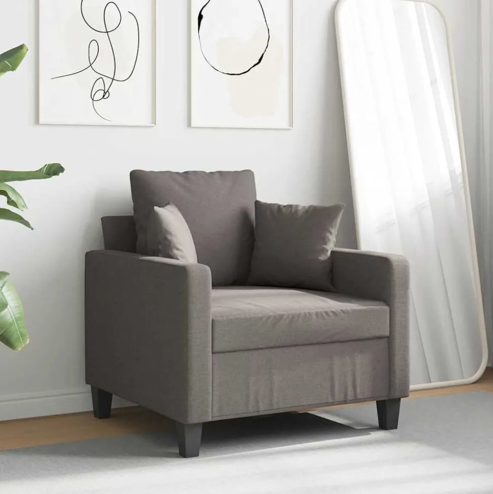 vidaXL Sessel Taupe 60 cm Stoff