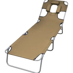 vidaXL Sonnenliege Klappbar Kopfkissen Verstellbare Rückenlehne Taupe
