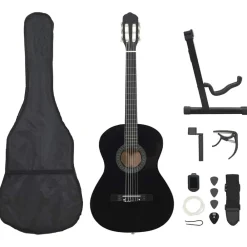vidaXL 12-tlg. Klassikgitarren-Set für Anfänger 4/4 39" Schwarz Sale