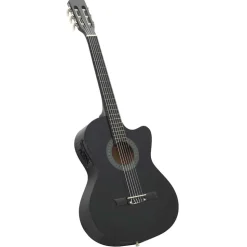 vidaXL 12-tlg. Western Gitarren-Set mit Equalizer und 6 Saiten Schwarz