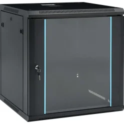 vidaXL 12U Netzwerkschrank Wandmontage 19" IP20 600x600x640 mm Schwarz